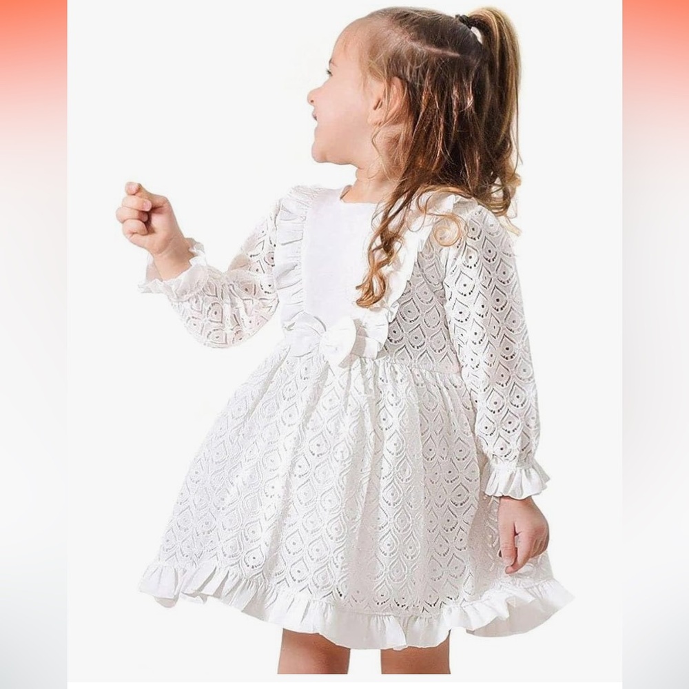 Elegant White Lace Kids Dress